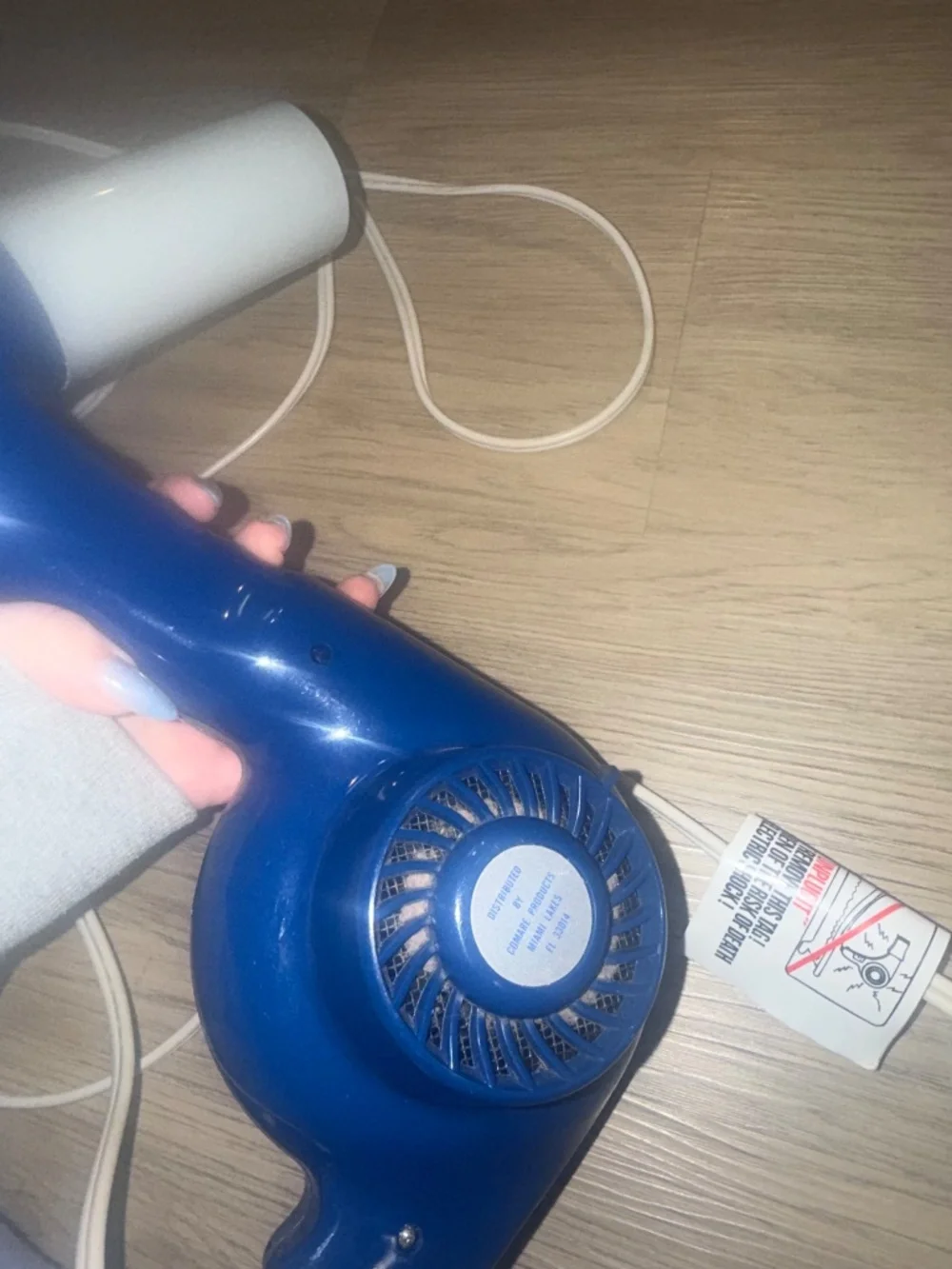 Vintage 1980s Conair SuperDuck 1600 Travel‎ Hair Dryer Blue Silver Retro Tested